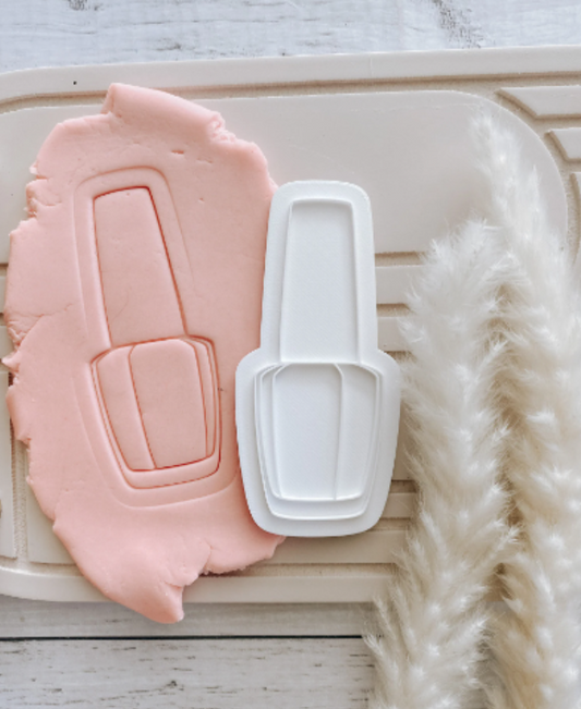 Nail polish cookie stamp and cutter