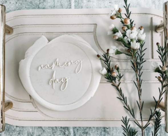 Baby shower hens naming day debosser set of 3