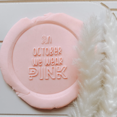 In October we wear pink “pop” cookie stamp