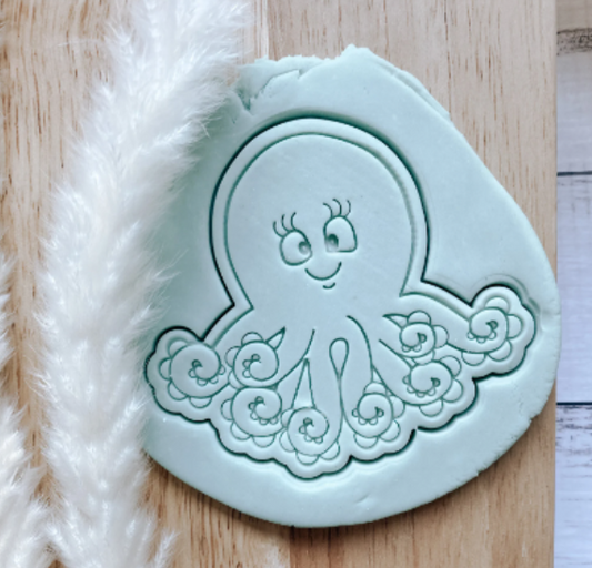 Cute octopus cookie embossers and cutter