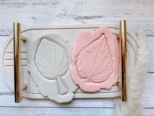 Palm frond cookie stamp set of two