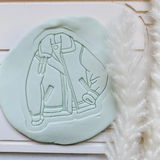 Pilot puffer jacket aviation theme cookie stamp and cutter