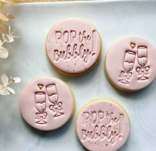 Pop the Bubbly Cookie Stamp Embosser Celebrations