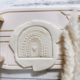 Boho Rainbow Cookie Debosser “pop” stamp with cutter