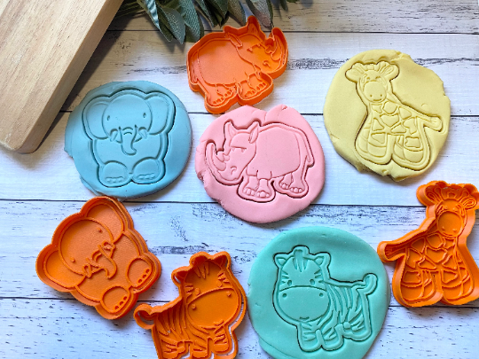 Safari Animals Cookie Embosser Pack Cookie Cutters and Stamps