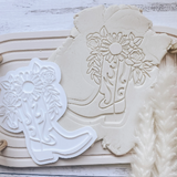 Shania- Cowgirl boot with Florals Cookie Stamp and Cutter