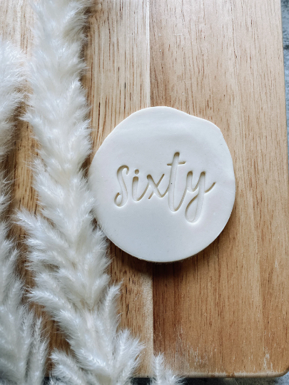 Sixty Birthday or Anniversary Embosser Cookie Stamp