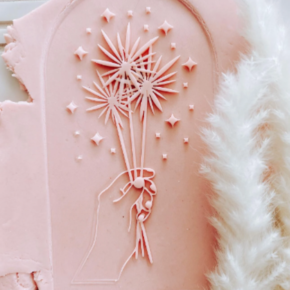 Sparklers in arch Cookie stamp and cutter