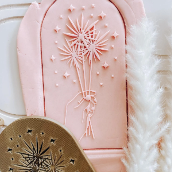 Sparklers in arch Cookie stamp and cutter