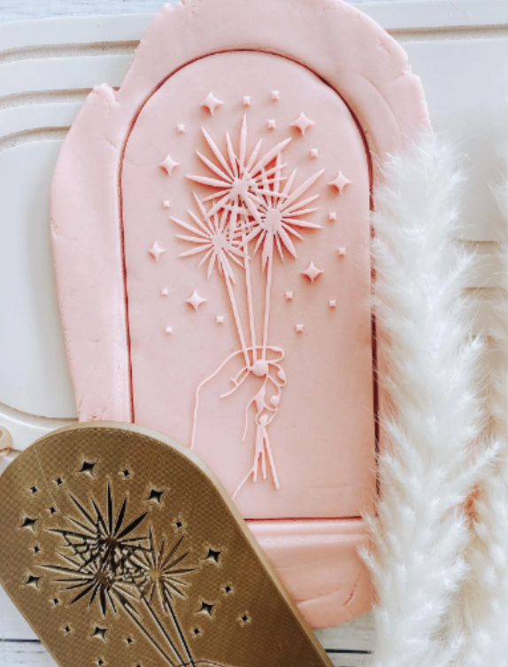 Sparklers in arch Cookie stamp and cutter