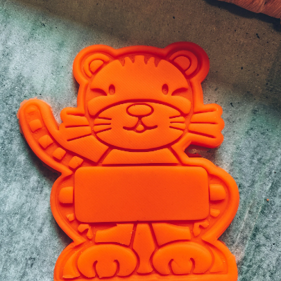 Lion Tiger Safari Name Tag Cookie Stamp and Cutter