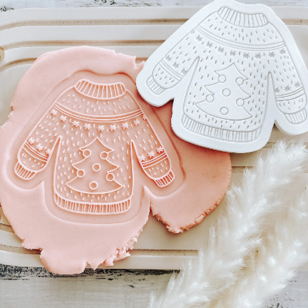 Christmas Sweater Cookie stamp and cutter