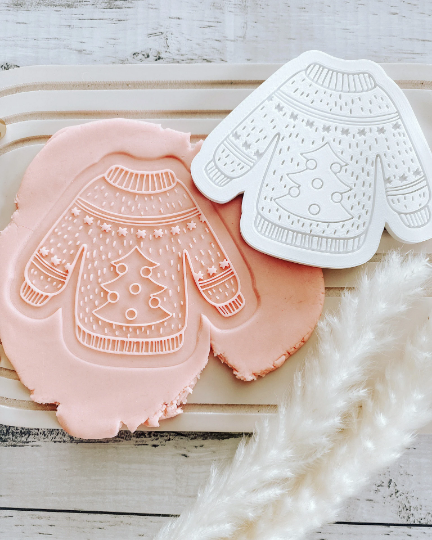 Christmas Sweater Cookie stamp and cutter