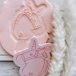 Unicorn toy cookie stamp and cutter