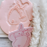 Unicorn toy cookie stamp and cutter