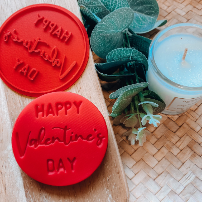 Happy Valentines Day - round embosser