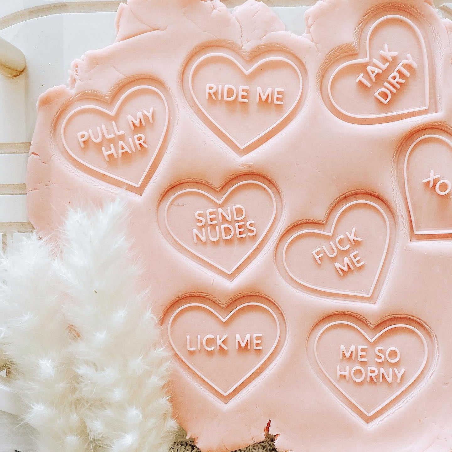 Candy hearts set of 8 R rated with cutter