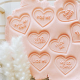 Candy hearts set of 8 R rated with cutter