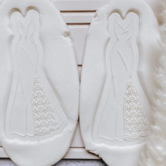 Wedding dress with lace bottom Cookie Stamp and Cutter