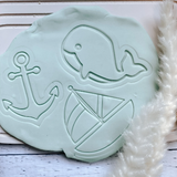 Sailing set of 3- Anchor, Yacht and whale Embossers and Cutters