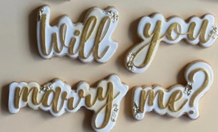 Will you marry me cookie set of 4