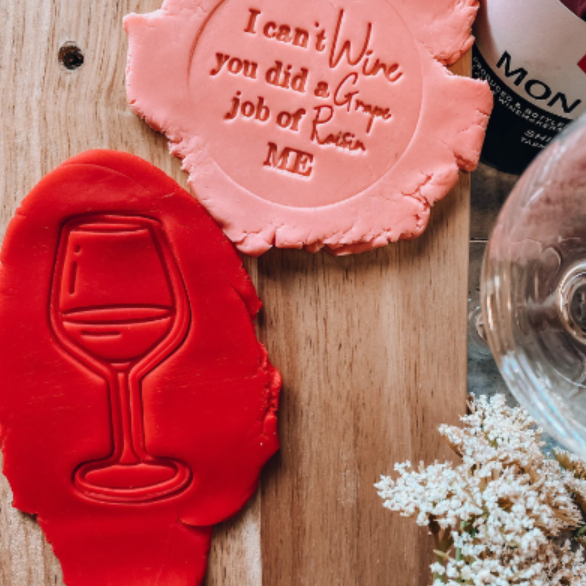 Wine Cookie Set of two Embossers Mother’s/ Father’s Day design